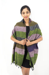 Handmade Hand Loomed Yak Wool Large Shawl Blanket Throw Meditation Shawl