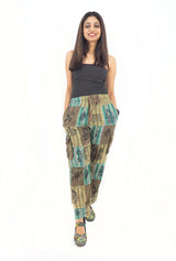 Handmade Casual Boho Cotton Hippie Patchwork Striped Pants Size S-M-L-XL