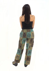 Handmade Casual Boho Cotton Hippie Patchwork Striped Pants Size S-M-L-XL