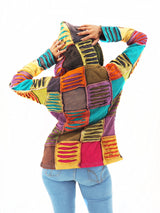 Handmade Patchwork Boho Hoodie 100% Pre-Washed Cotton S-M-L-XL