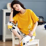 Sleep Wear 100% Soft Cotton Black & Yellow Pajama Set Lounge wear M L XL XXL 3XL