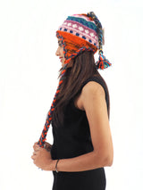 Handmade Crochet Hand Knitted Boho Hippie 100% Wool Fleece Lined Hat 6051