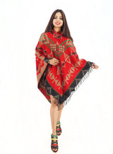 Handmade Hand Loomed Yak Wool Large Shawl Hooded Poncho 6166