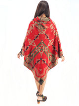 Handmade Hand Loomed Yak Wool Large Shawl Hooded Poncho 6166