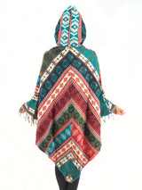 Handmade Hand Loomed Yak Wool Large Shawl Hooded Poncho 6298