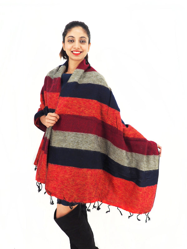 Scarf, shawl, blanket shawl, throw and Mediation shawl. Hand loomed from highland yak wool