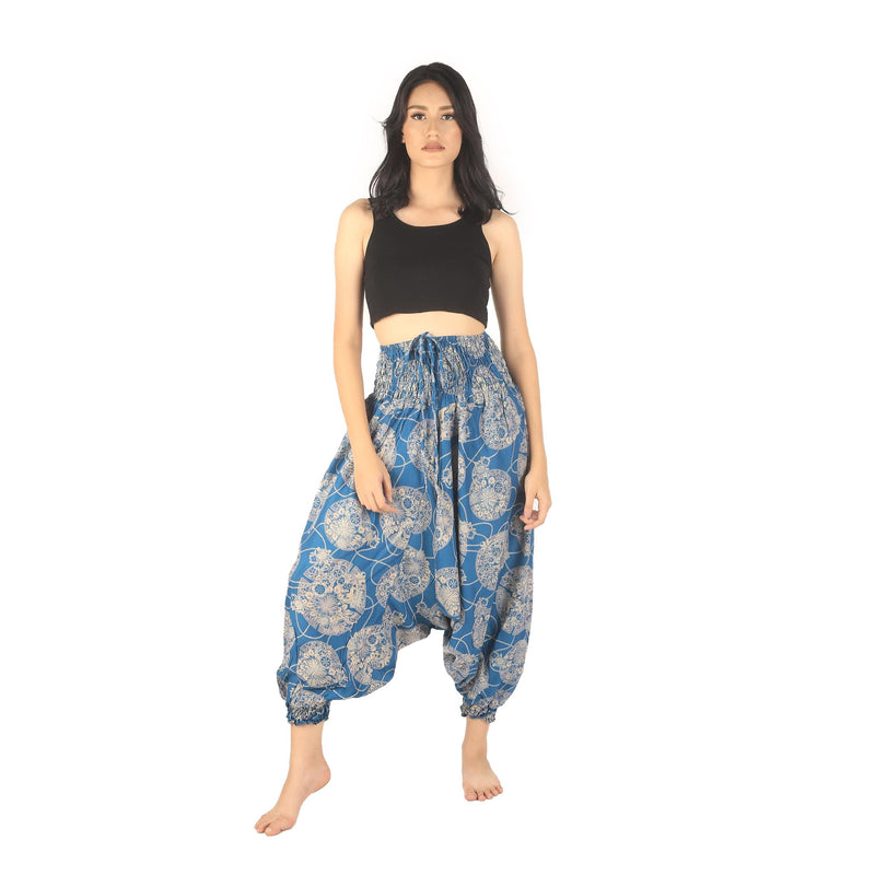 Handmade Casual Boho Rayon Hippie Yoga Alladin Pants One Size Teal Blue