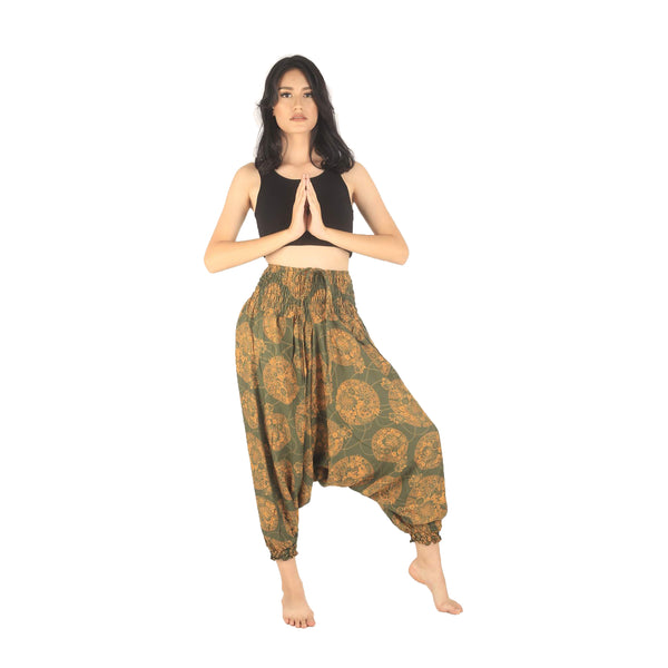 Handmade Casual Boho Rayon Hippie Yoga Alladin Pants One Size Green