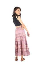Handmade Rayon Gipsy Boho Hippie Skirt One Size Fits S to XL Pink