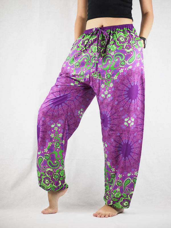 Sunflower Unisex Drawstring Genie Yoga Pants in Purple Color M